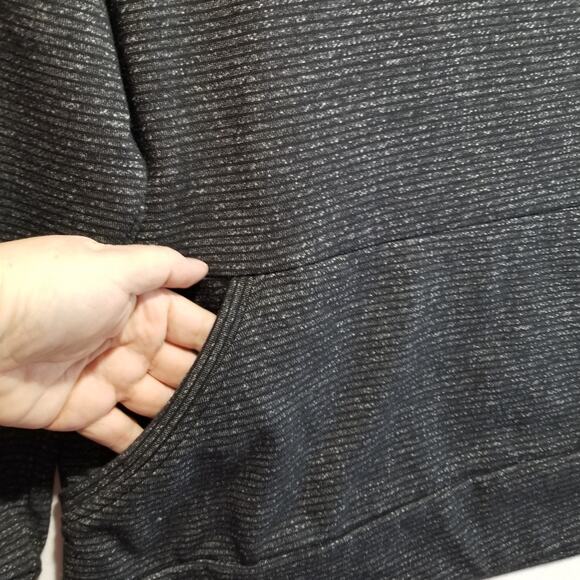 Champion Sweatshirt Womens Medium Gray Black Elite Funnel Neck Pullover Hoodie - Picture 3 of 7